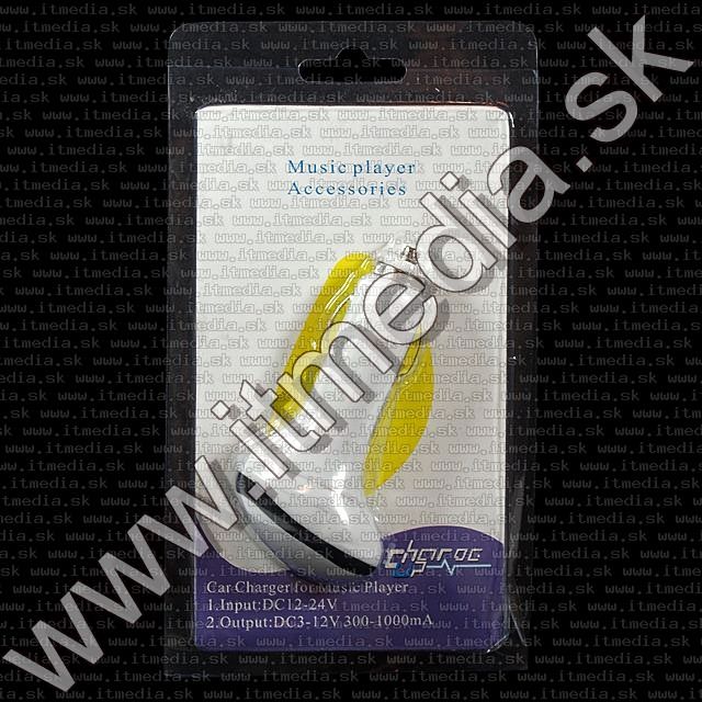 Image of Universal 12-24V USB CAR charger 1000 mA black-white (IT8141)